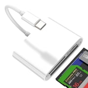 Digital Camera Adapter for iPhone 17 16 15 Pro Max3 in 1USB C to Micro SD TF CF Card Reader Female Memory Stick Android Type-C Compact Data Transfer for iPad Compatible for Samsung Galaxy Computer