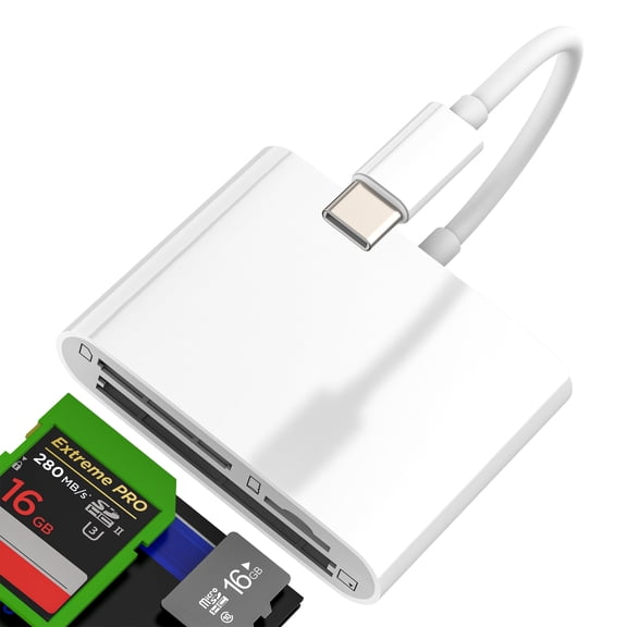 Digital Camera Adapter for iPhone for Apple USB C to CF TF SD Card Reader Memory Stick Computer Android for iPad Macbook Transfer Compact Compatible for Samsung Laptop TypeC Converter