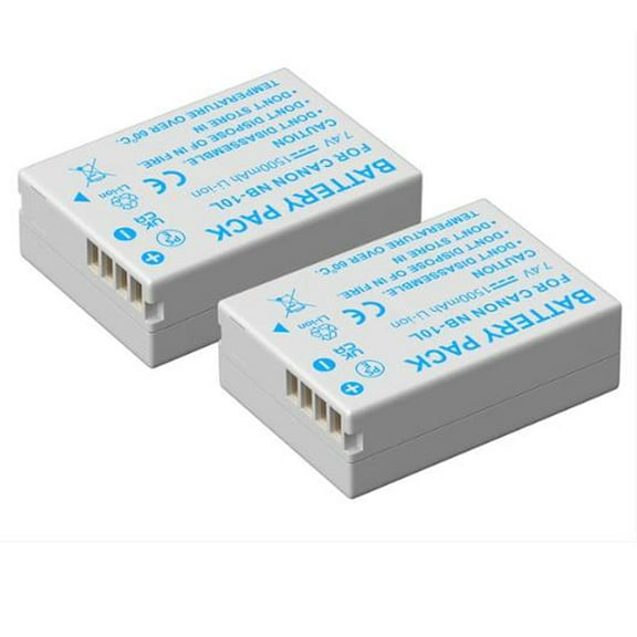 Digital Camera Battery 2 Pack NB-10L for Canon SX40 HS SX40HS SX50 HS SX50HS G1 X G15 G16 SX60 HS G3X,1500mAh