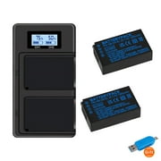 Digital Camera Battery Charger 2 Pack EN-EL20a Battery with LCD Dual USB Charger for Nikon Coolpix P1000, 1 j1, 1 J2, 1 J3, 1 S1, 1 V3, Coolpix A, Coolpix A1