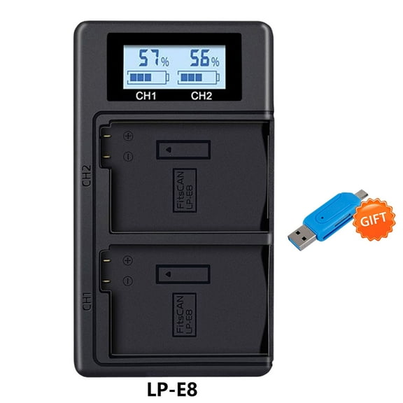 Digital Camera Battery Charger LP E8 LCD Dual Charger for Canon EOS 550D 600D 650D 700D X4 X5 X6i X7i T2i T3i T4i T5i