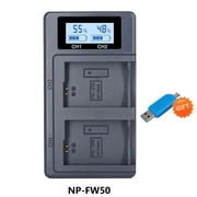 Digital Camera Battery Charger NP-FW50 Camera Battery Charger for A6000, A6500, A6300, ZV-E10 A7II, A7RII, A7SII, A7S, A7S2, A7R, A7R2, A5100, RX10