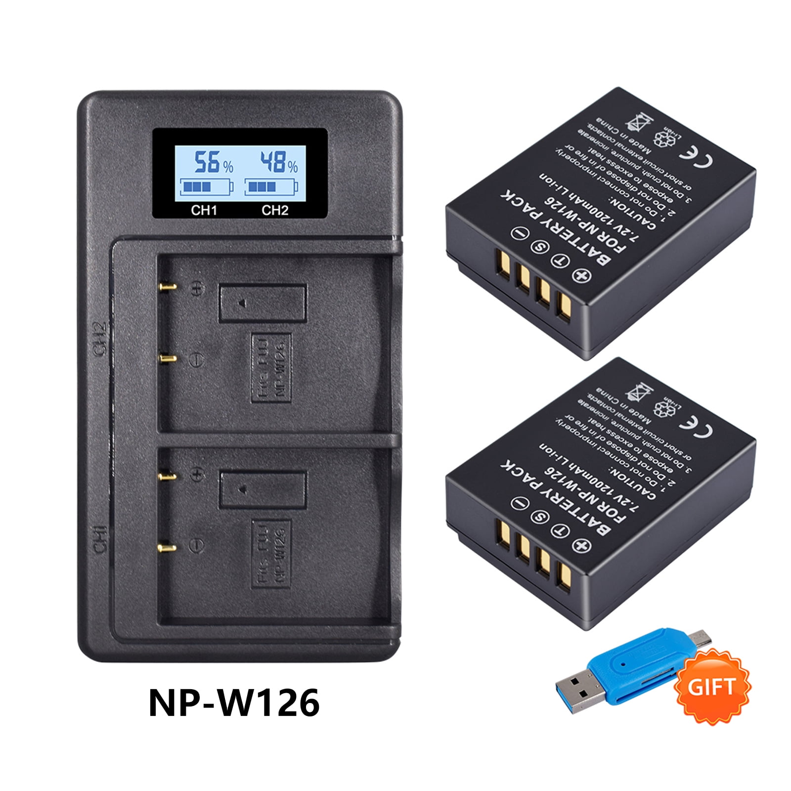 Digital Camera Battery Charger NP-W126 W126S Camera Bttery and