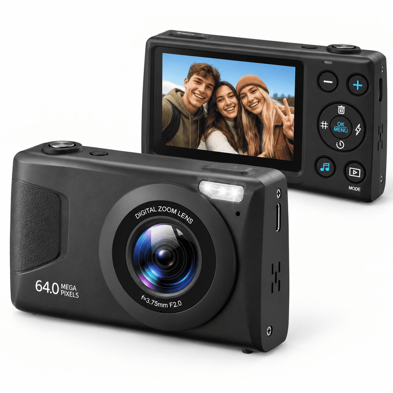 Digital Camera, Black with 2.8