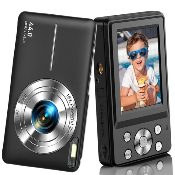 Digital Camera HD 1080P 16X Digital Zoom with 2.4 Inch LCD Screen Compact Point and Shoot Camera Beginner Camera-Black