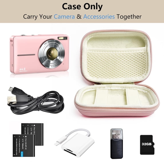 Digital Camera Case Compatible with Camkory/For Pixpro/For /For Vahoiald/For 285 Hs Small Travel Cameras Storage Holder for Accessories Sd Cardhyrbekcamera Accessories Storage Box Pink