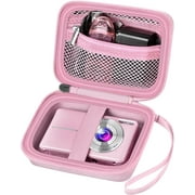 Digital Camera Case Compatible with VAHOIALD FHD 1080P/ for KODAK PIXPRO FZ45-BK 16MP Vlogging, Holder for SD Card More- Pink (Box Only)