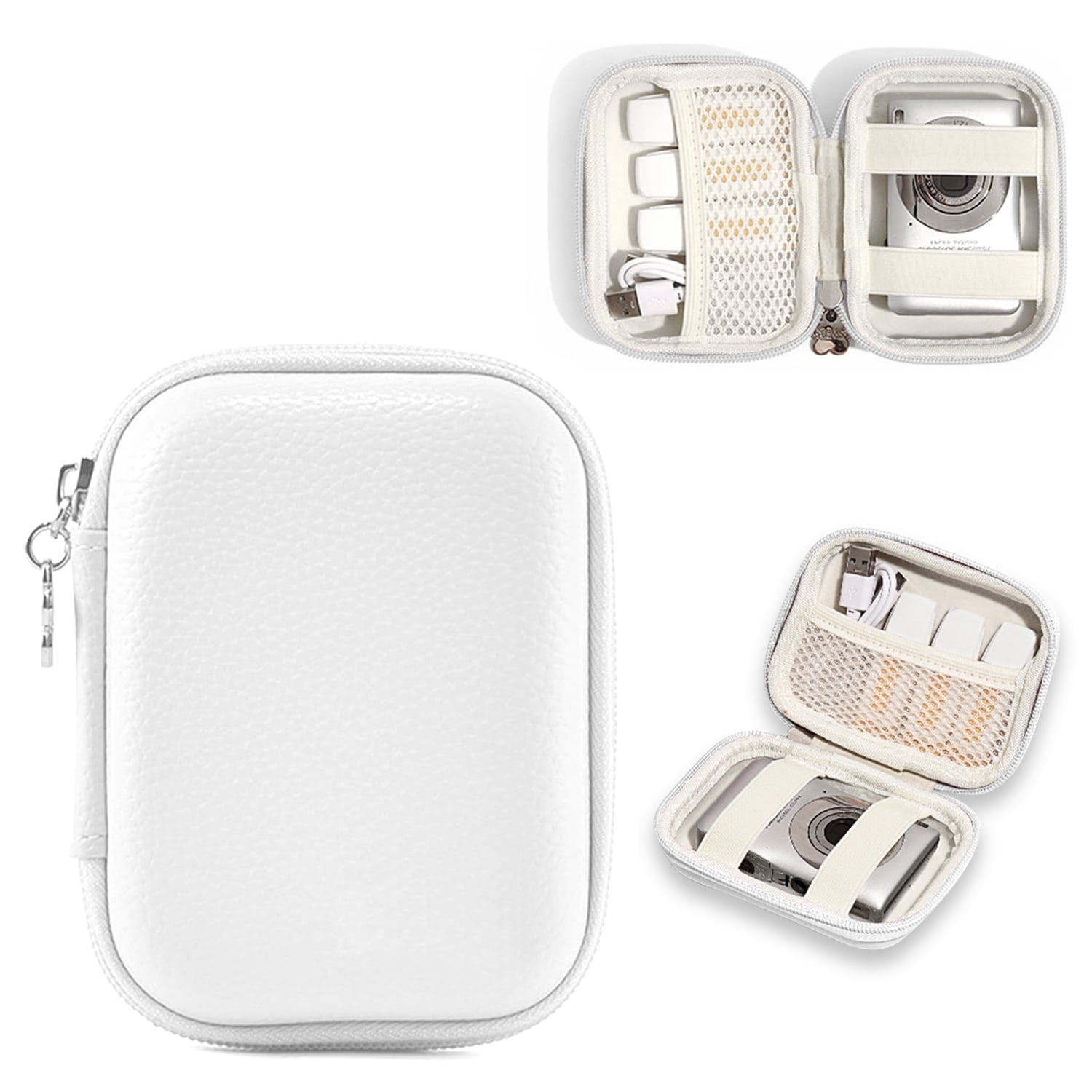 Borsa Rigida EVA Per Fotocamera Digitale – Custodia Antishock Con Scomparti Regolabili Per VAHOIALD, Kodak, Rollei E Altri (Bianca)