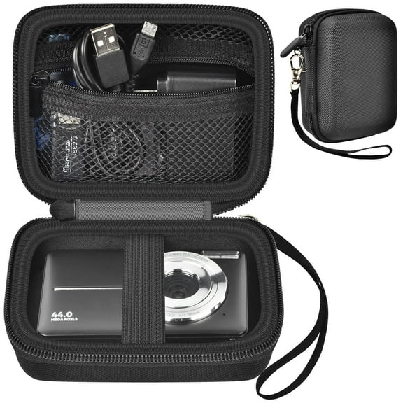 Digital Camera Case for VAHOIALD FHD 1080P/ for KODAK PIXPRO FZ45-BK 16MP Vlogging, Holder for SD Card More-Black (Box Only)