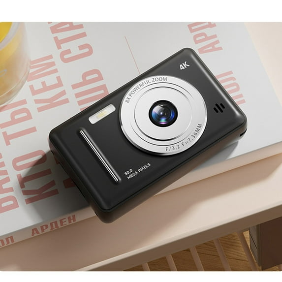 Digital Camera Clearance, Student Vintage Portable Card Camera Entry Camera with Flashlight for Young Photographers
