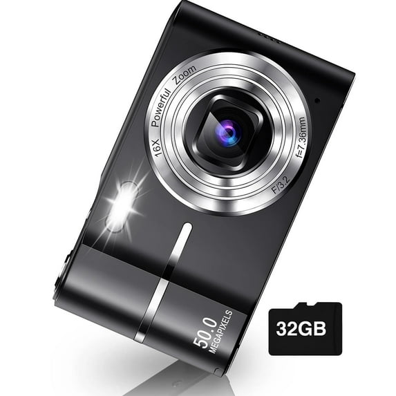 Digital Camera, FHD 1080P Camera, Digital Point and Shoot Camera with 16X Zoom Anti Shake, Compact Small Camera for Boys Girls Kids