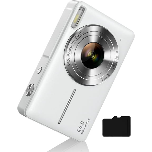 Digital Camera, FHD 1080P Camera, Digital Point and Shoot Camera with 16X Zoom Anti Shake, Compact Small Camera for Boys Girls Kids