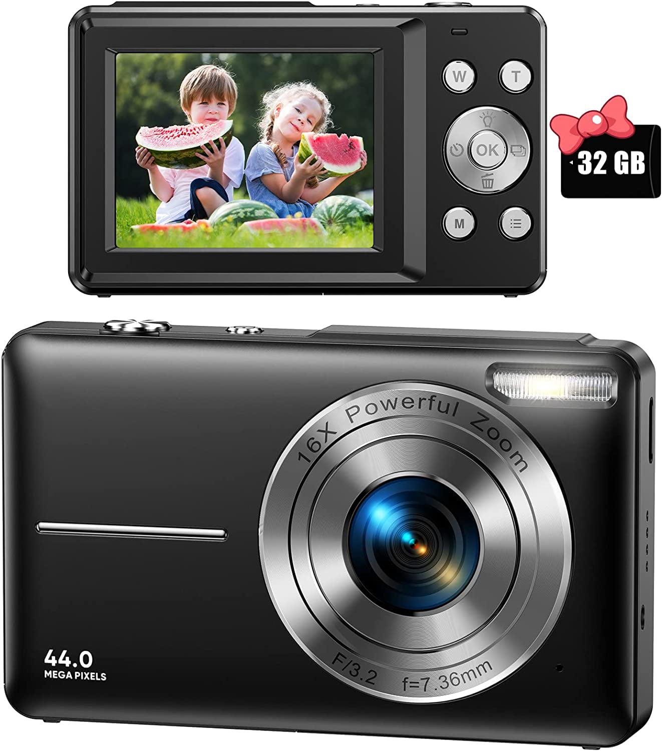 Kids Camera, Andoer Mini Kids Digital Camera 12MP 1080P HD Children  Creative Camera Video Camcorder 2 inch IPS Screen with 32GB Memory Card  Games Mode for Boys and Girls Kids (Blue Cow)