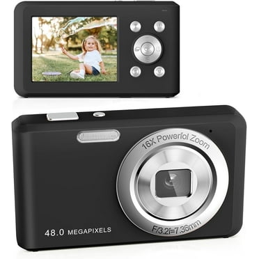 Digital Camera, FHD 1080P Compact Camera with 32GB Card，48MP Camera 2.4'' LCD 16X Digital Zoom for Student Teen Girl Boy