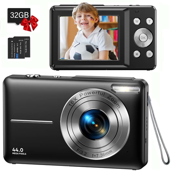 ACTITOP Digital Camera FHD 1080P Camera for Kids with 32GB Card 16X Zoom Portable Small Camera for Teens Students Boys Girls Seniors