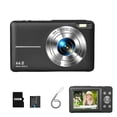 thumbnail image 1 of Digital Camera, FHD 1080P Kids Camera with 16X Zoom, 44MP Point and Shoot, 32GB Card, Anti-Shake, Compact Portable Camera for Boys Girls Students（Black）, 1 of 6
