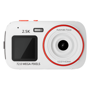 Digital Camera, FHD 1080P Kids Camera Digital with 16x Zoom Anti Shake, Support 32GB Card, 2.5K HD 72MP Portable Compact Point and Shoot Cameras, Vintage Small Camera for Teens Kids, White