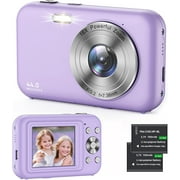 Digital Camera Kids Camera with 32GB Card FHD 1080P 44MP Vlogging Camera 16X Digital Zoom Portable Camera Purple