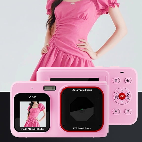 Digital Camera, Vlogging Camera, 72 Mp Digital with 16X Zoom, Compact Small Camera for Beginners for Travel & Gatherings Christmas Birthday Gift for Women Men(Pink)