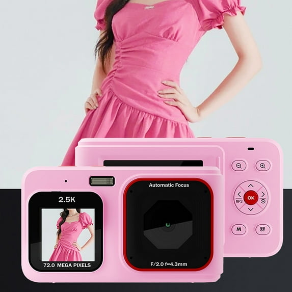Digital Camera, Vlogging Camera, 72 Mp Digital with 16X Zoom, Compact Small Camera for Beginners for Travel & Gatherings Christmas Birthday Gift for Women Men(Pink)