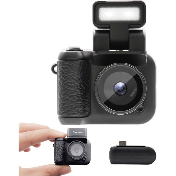 Digital Camera with 1.4 in LCD Screen 1080P 32GB Card Base Monoreflexes Shaped CMOS Compact Portable Video Recorder Easy to Operate (Black)