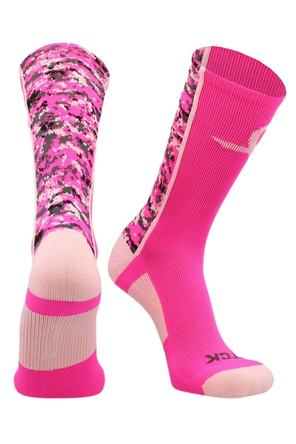 Digital Camo Aware Crew Socks (Neon Pink/Pink/Pink, Small)