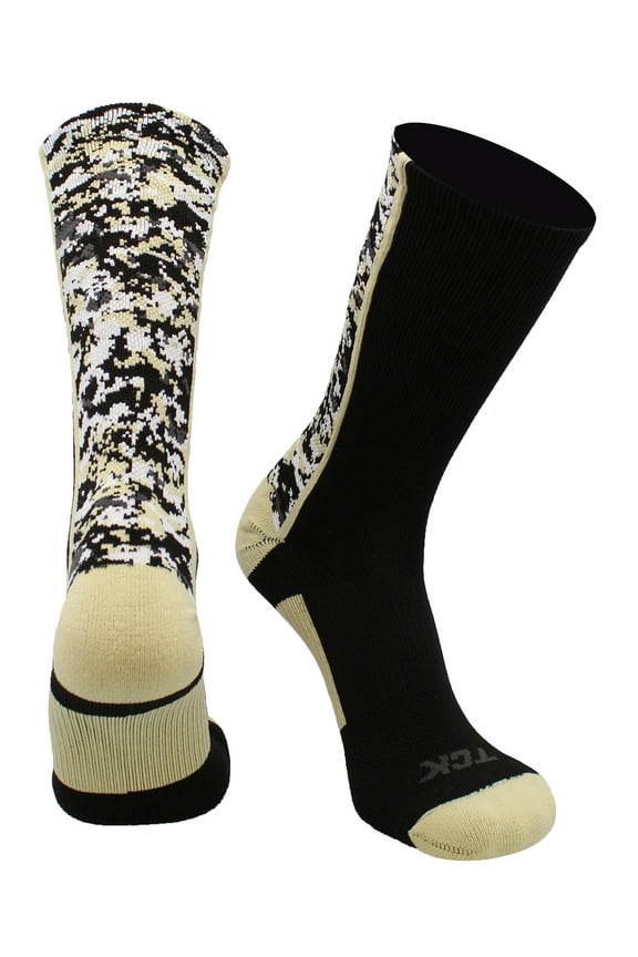 Digital Camo Crew Socks (Black/Vegas Gold, Medium)