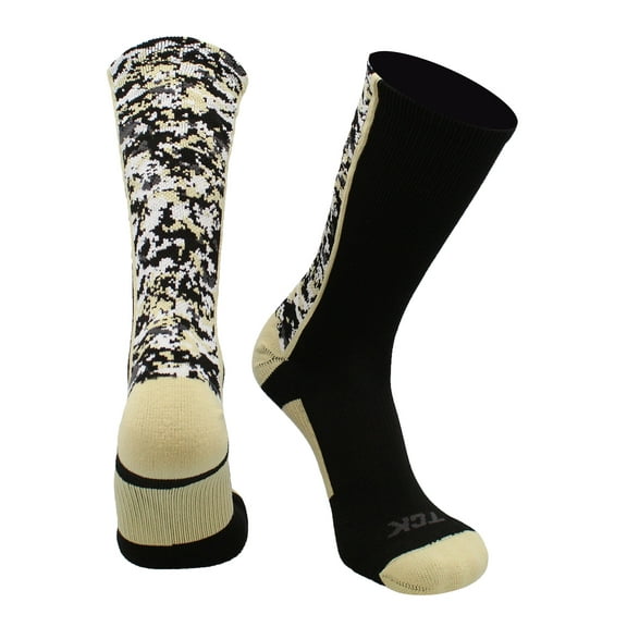 Digital Camo Crew Socks (Black/Vegas Gold, Small)