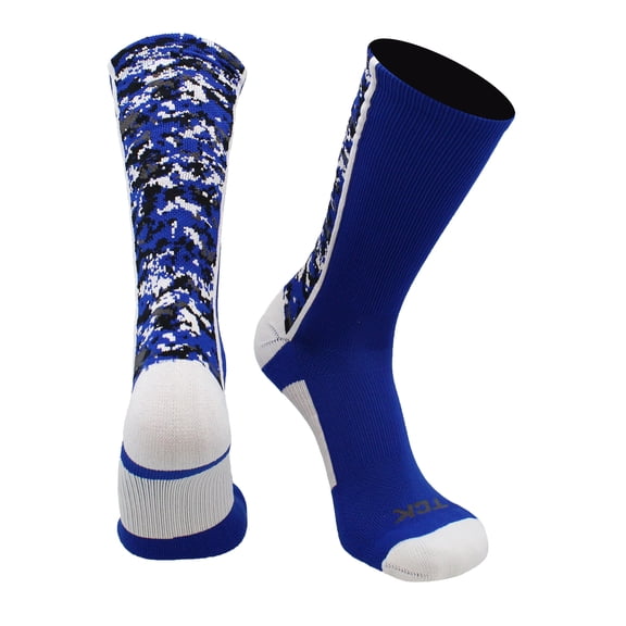 Digital Camo Crew Socks (Royal/White, Medium)