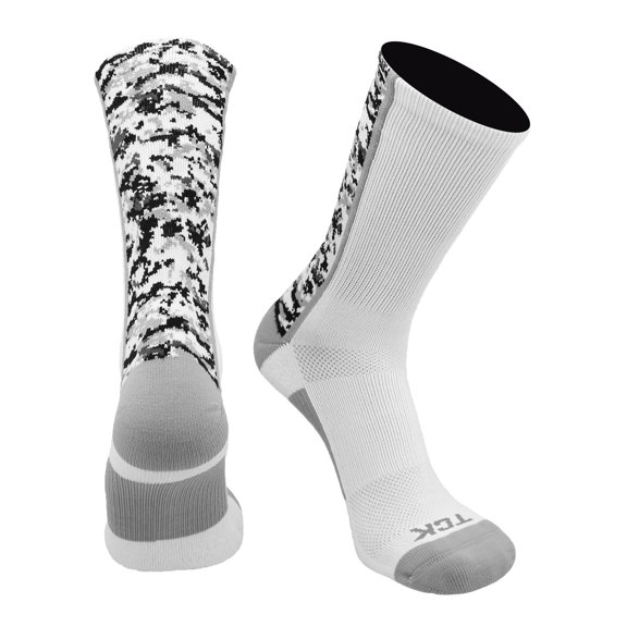 Digital Camo Crew Socks (White, Small)