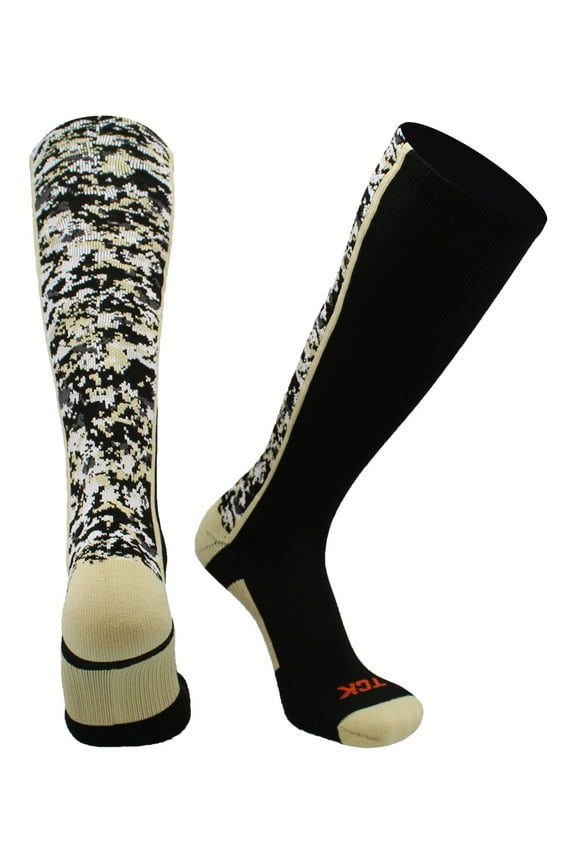 Digital Camo OTC Socks for Youth & Adults - Black/Vegas Gold, Small