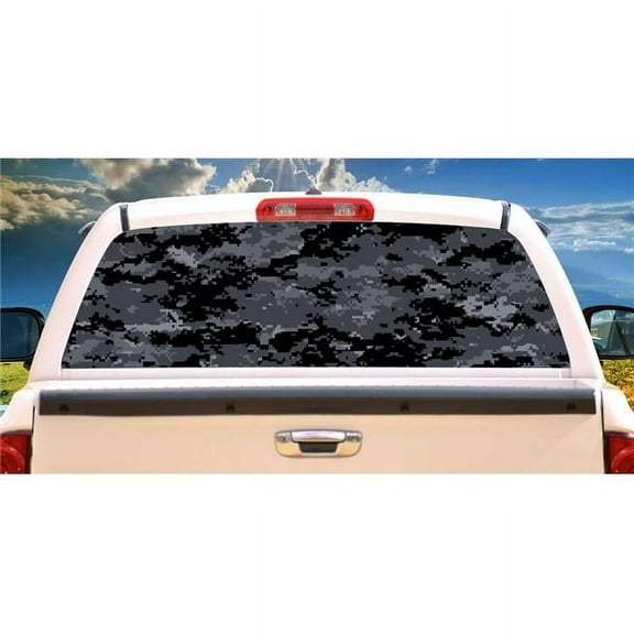 Digital Camo Rear Window Graphic Truck View Thru Vinyl Back Decal