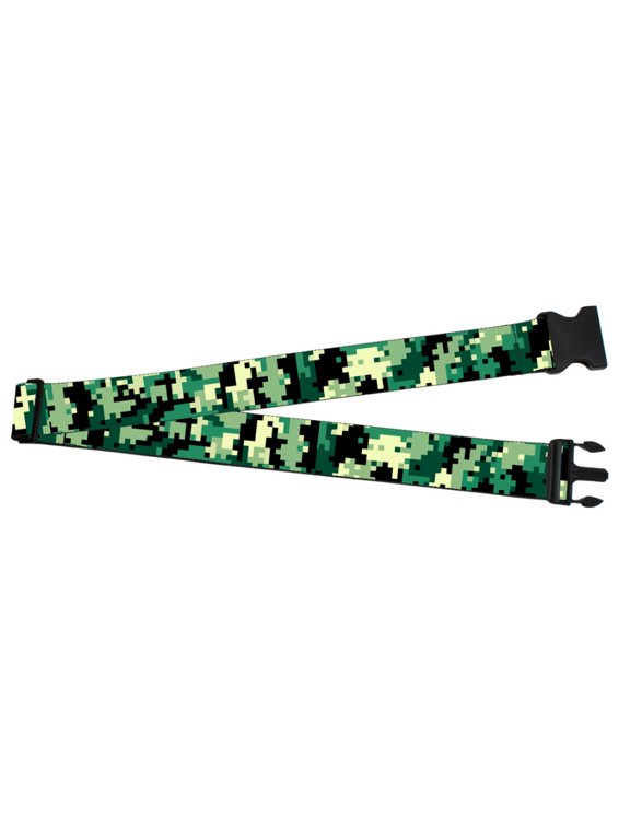 Digital Camouflage Camo Military Army Green Black Luggage Strap