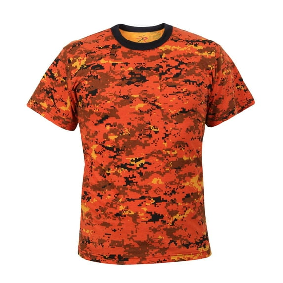 Digital Camouflage Poly Cotton T-Shirt, Orange Digital Camo