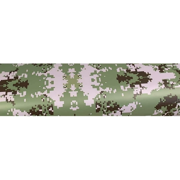 Digital Camouflage Vinyl Film Car Wrap Bubble Free Air Release Free Tool Kit (Green Black White, 12" x 60" / 1FT x 5FT)