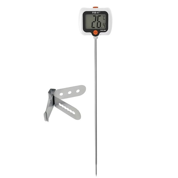 Digital Candy Thermometer with Pot Clip, Rotating Display, Instant Read Food Meat Thermometer for Candy Making or Deep Frying, 11.5in