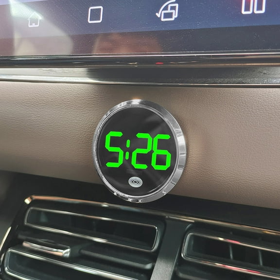 Digital Car Clock Stick On Clock - LED Display Automotive Accessory - Clear LCD Screen Car Watch - Ideal for Vehicle Interior Enhancement