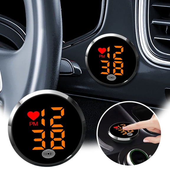 Digital Car Clock with LED Time Display, Stick-On Automotive Clock for Car Truck Boat, Automotive Clocks with Touch-Activated HD Screen, Electronic Clocks for Cars Home Office,C