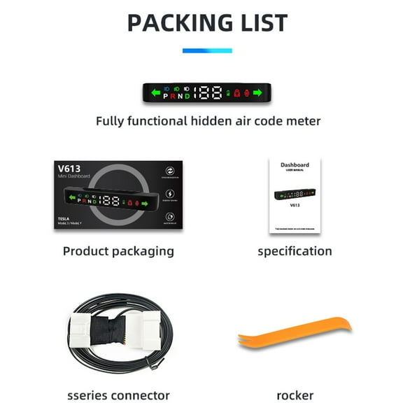 Digital Car Dashboard Head-Up Display Hud Assisted Driving For Tesla Model 3/Y Fangkenuo