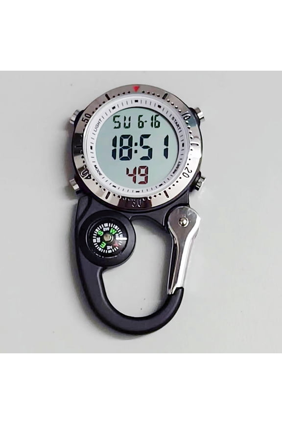 Digital Carabiner Watch, Outdoor Sports Electronic Chronograph Watch, Multifunctional Nurse Watch