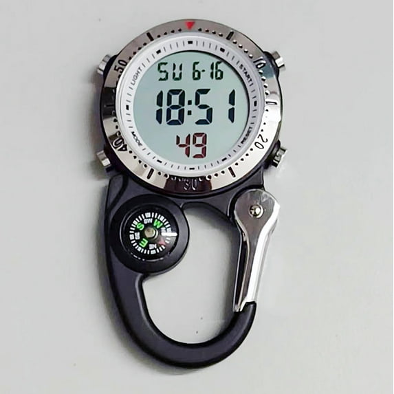 Digital Carabiner Watch, Outdoor Sports Electronic Chronograph Watch, Multifunctional Nurse Watch