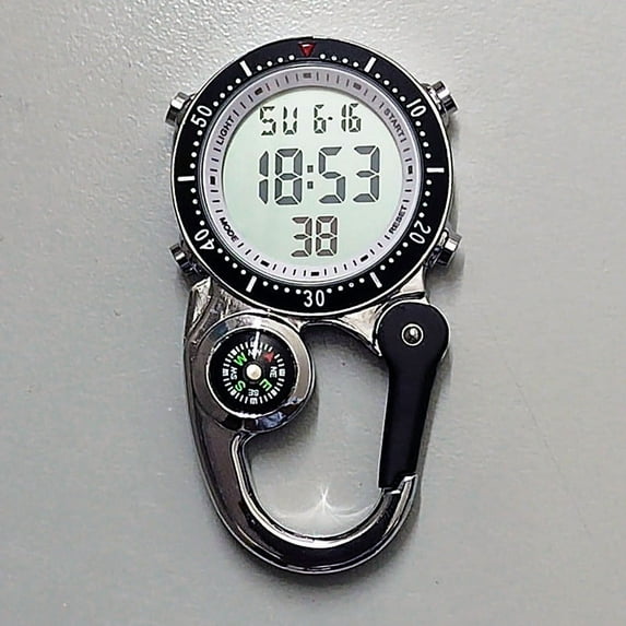 Digital Carabiner Watch, Outdoor Sports Electronic Chronograph Watch, Multifunctional Nurse Watch