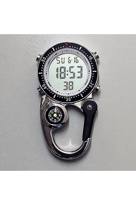 Digital Carabiner Watch, Outdoor Sports Electronic Chronograph Watch, Multifunctional Nurse Watch