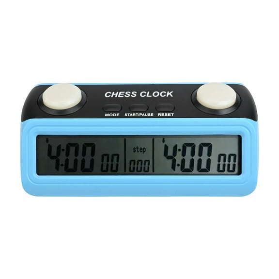 Digital Chess Clock with Large Buttons, Timer for Go, Chinese and for INTERNATIONAL Chess, Customizable Time Settings, Step Counter Display, Blue