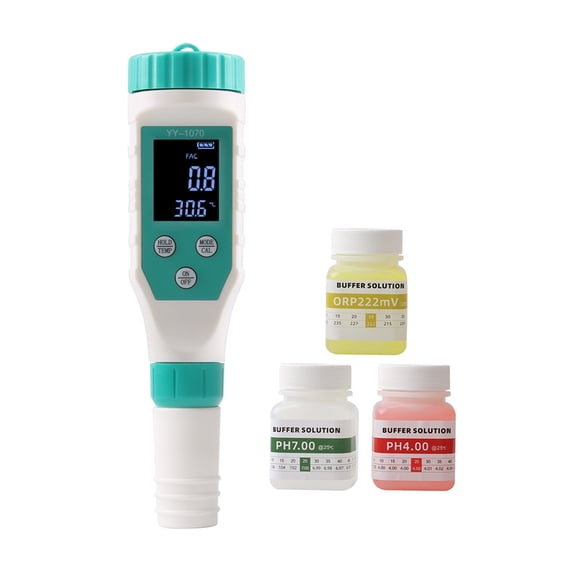 Digital Chlorine Meter PH Tester 7 In 1 SALT/ ORP/ TDS/EC/TEMP Tester CL Water Quality Analyzer for Swimming Pool Hot Spring