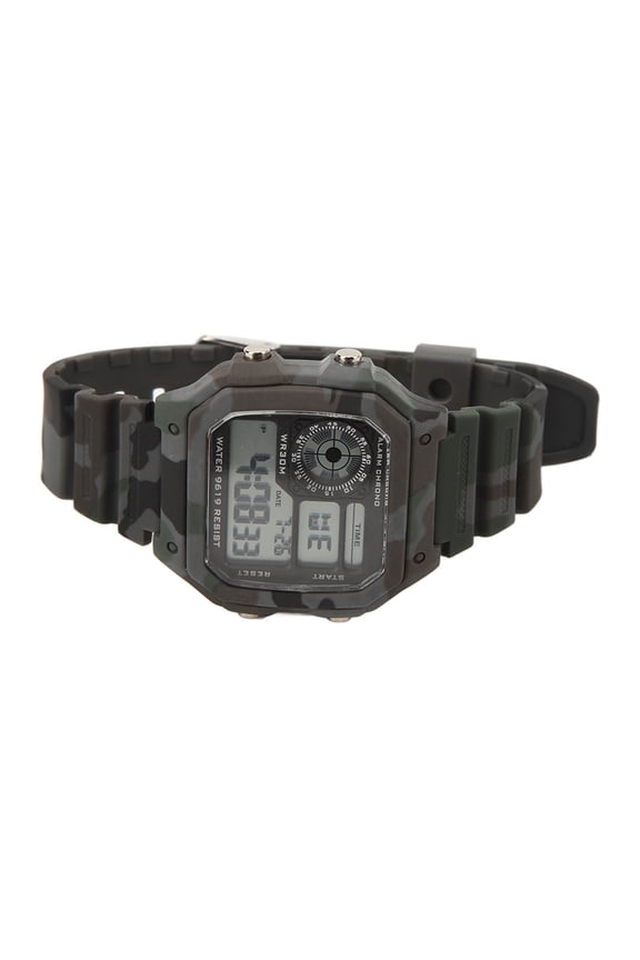 Digital Chronograph Watch Digital Watch Multi Function, Fashion Square Luminous Outdoor Sports Chronograph Watch, for Men, Student, with Alarm, 12/24 Hour System, WR30M Domestic , Week Date Display