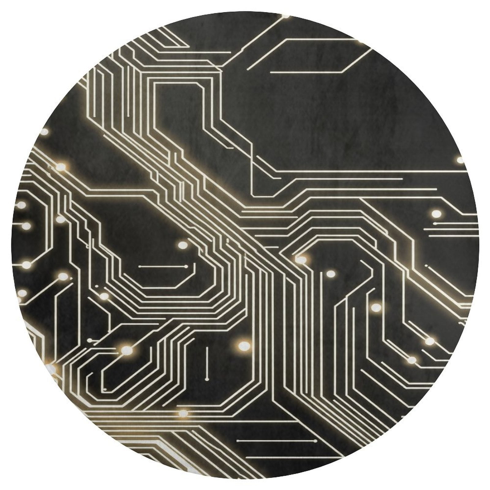Digital Circuit Board Rugs Trea Rugs Not-Slip Round Rugs Area Carpets ...