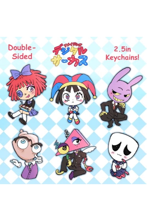 Digital Circus Anime Themed Keychains, plus Caine! (1 keychain)