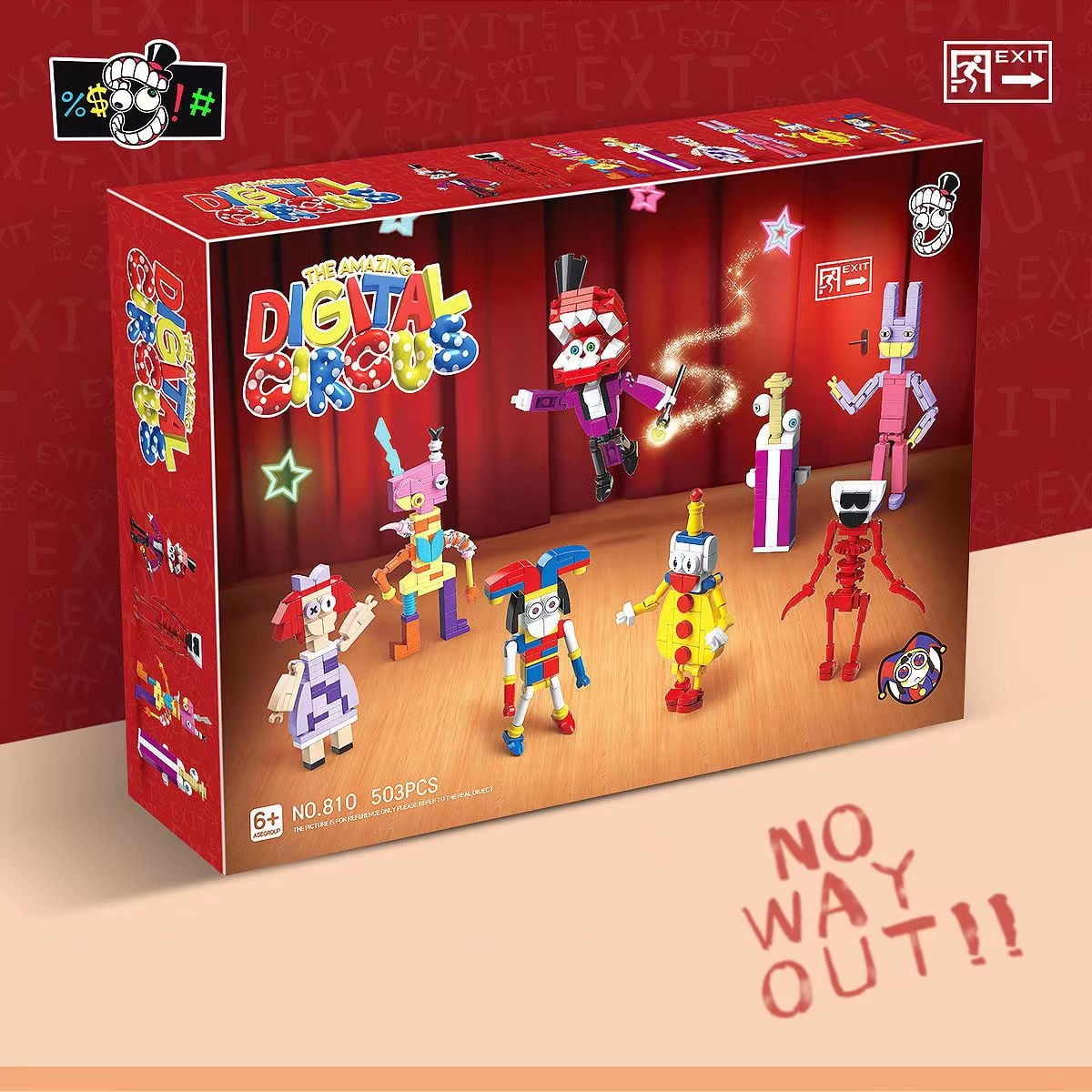 Digital Circus Building Brick Set, 8in1 Action Figures, Pomni/Jax