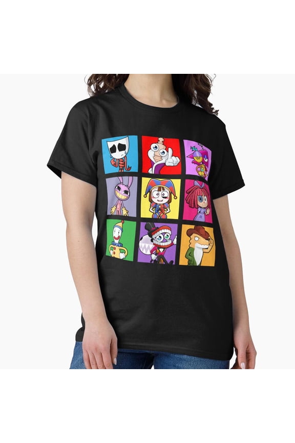 Digital Circus Chibi-Inspired Cute Fanart Carnival Group Unisex T-Shirt, up to size 5XL